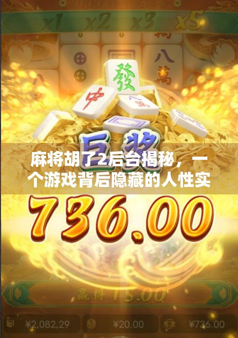 麻将胡了2后台揭秘，一个游戏背后隐藏的人性实验室