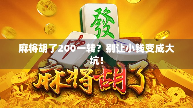 麻将胡了200一转?别让小钱变成大坑!